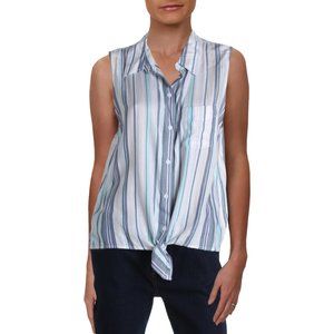Beach Lunch Lounge Janera Striped Tie Front Tank Size XL NWT!
